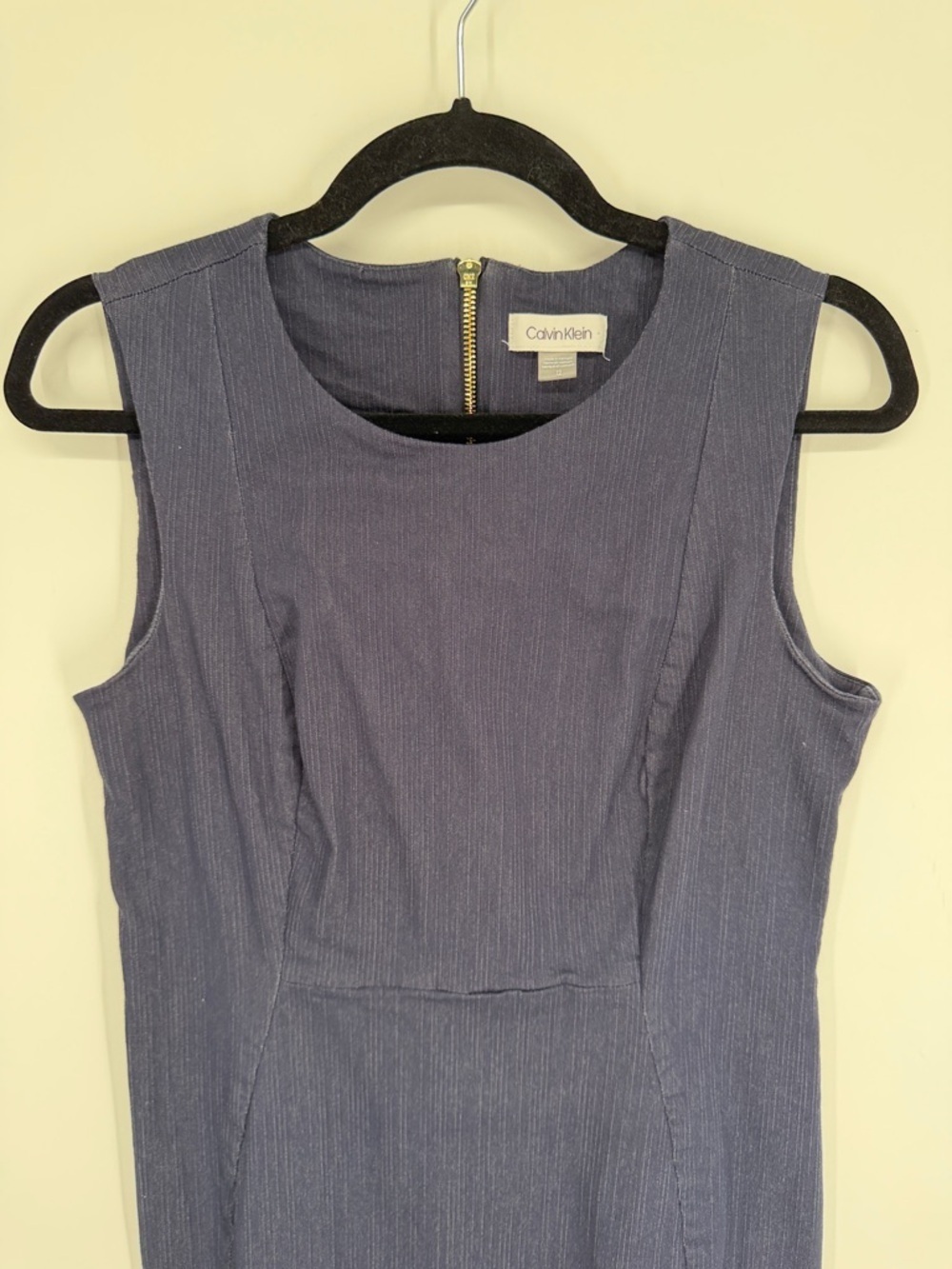 Calvin Klein Sleeveless Sheath Dress Denim Size 12 - Picture 2 of 11